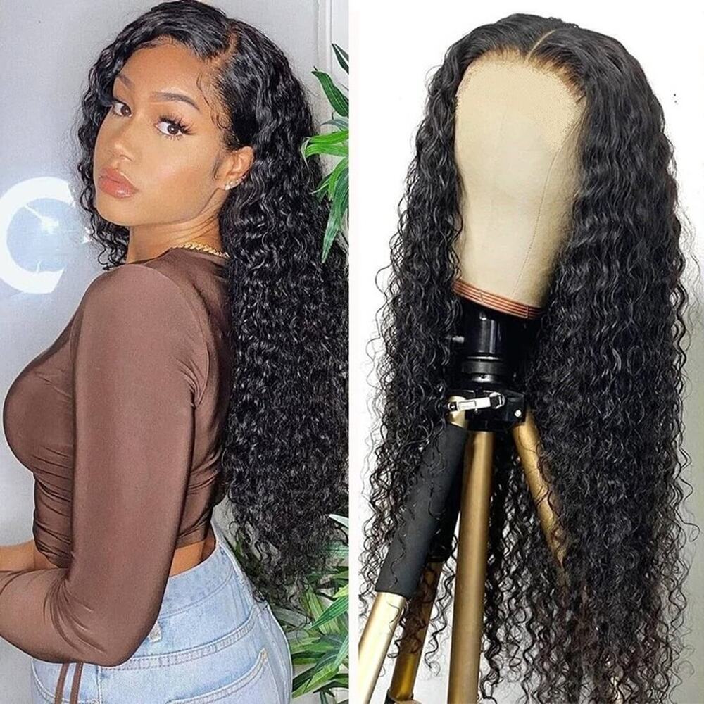 Womens Brazilian Human Long Curly Wavy Hair Wigs 18"